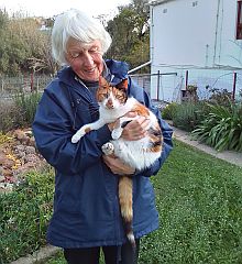 Eileen holding a cat