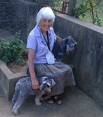 Eileen with two dogs